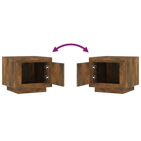 Salontafel 51x50x45 cm bewerkt hout gerookt eikenkleurig MeubelReus