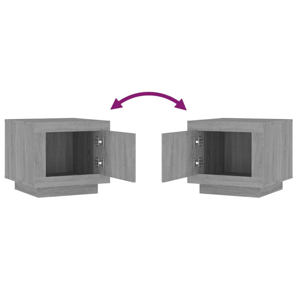 Salontafel 51x50x45 cm bewerkt hout grijs sonoma eikenkleurig MeubelReus