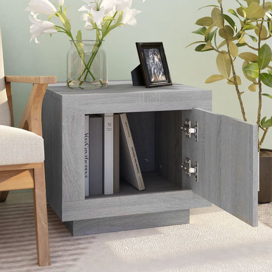 Salontafel 51x50x45 cm bewerkt hout grijs sonoma eikenkleurig MeubelReus