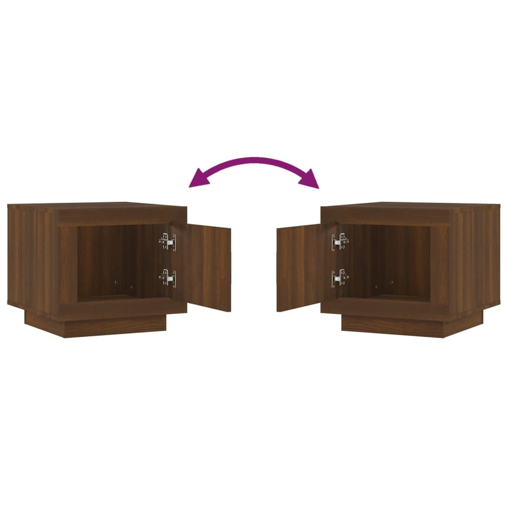 Salontafel 51x50x45 cm bewerkt hout bruineikenkleurig MeubelReus