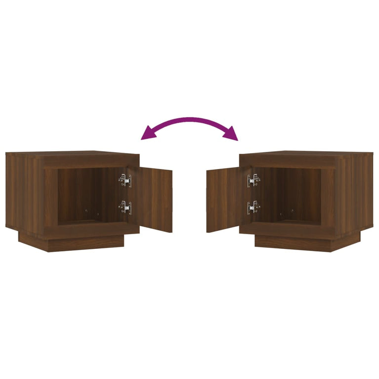 Salontafel 51x50x45 cm bewerkt hout bruineikenkleurig MeubelReus