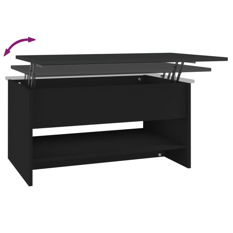 Salontafel 80x50x40 cm bewerkt hout zwart MeubelReus