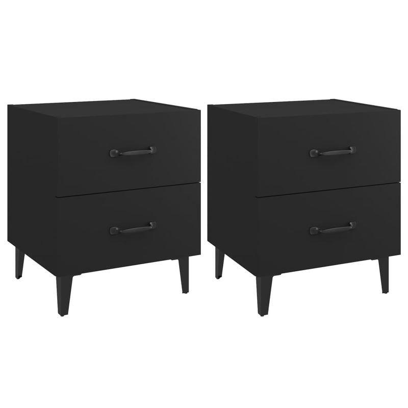 Nachtkastjes 2 st 40x35x47,5 cm zwart MeubelReus