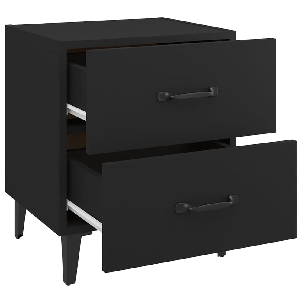 Nachtkastjes 2 st 40x35x47,5 cm zwart MeubelReus