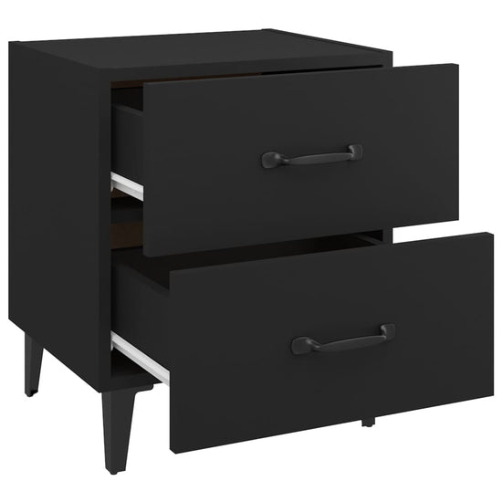 Nachtkastjes 2 st 40x35x47,5 cm zwart MeubelReus