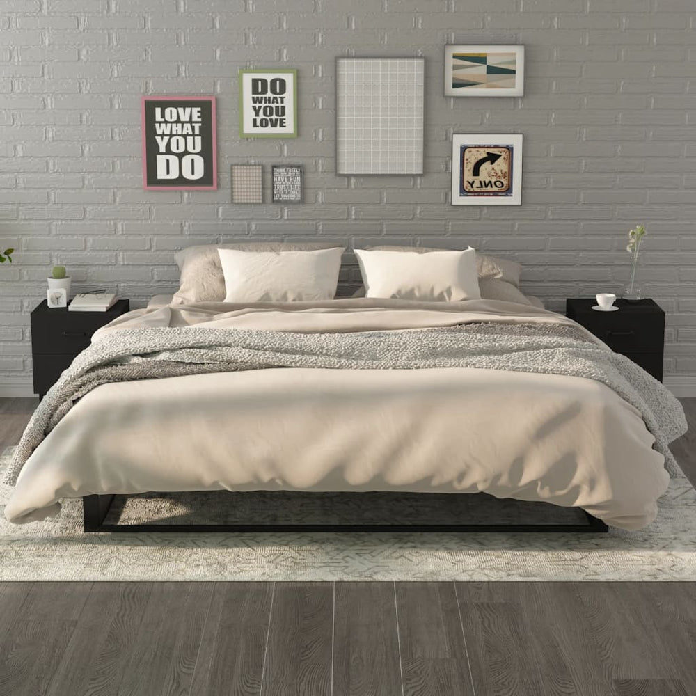 Nachtkastjes 2 st 40x35x47,5 cm zwart MeubelReus