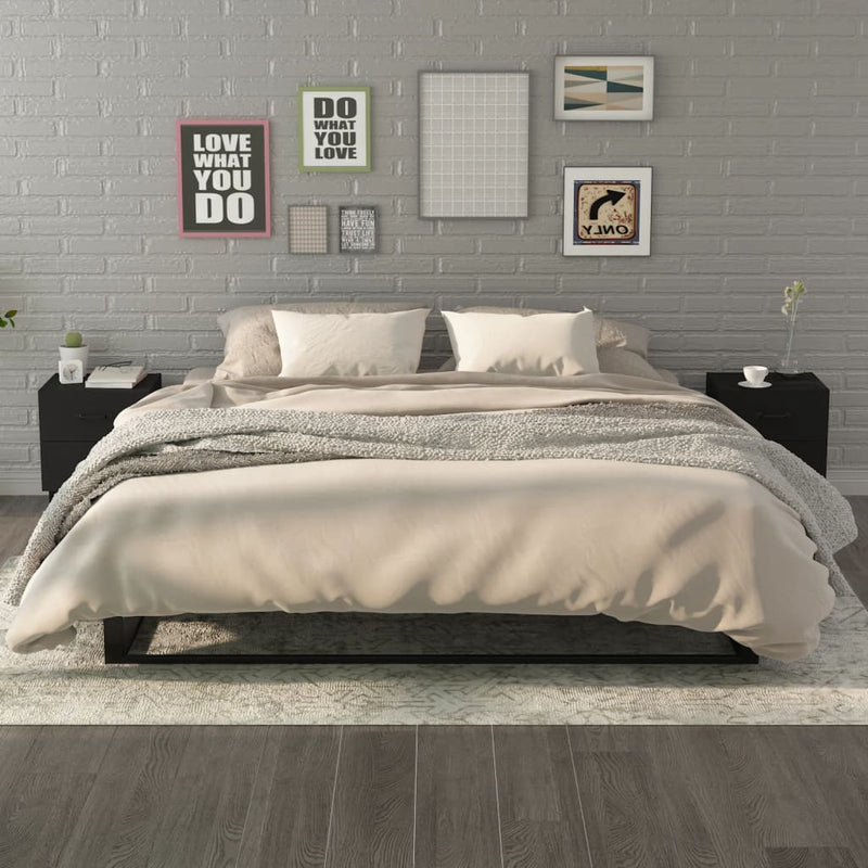 Nachtkastjes 2 st 40x35x47,5 cm zwart MeubelReus