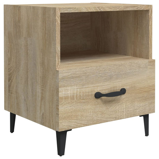 Nachtkastje bewerkt hout sonoma eikenkleurig MeubelReus