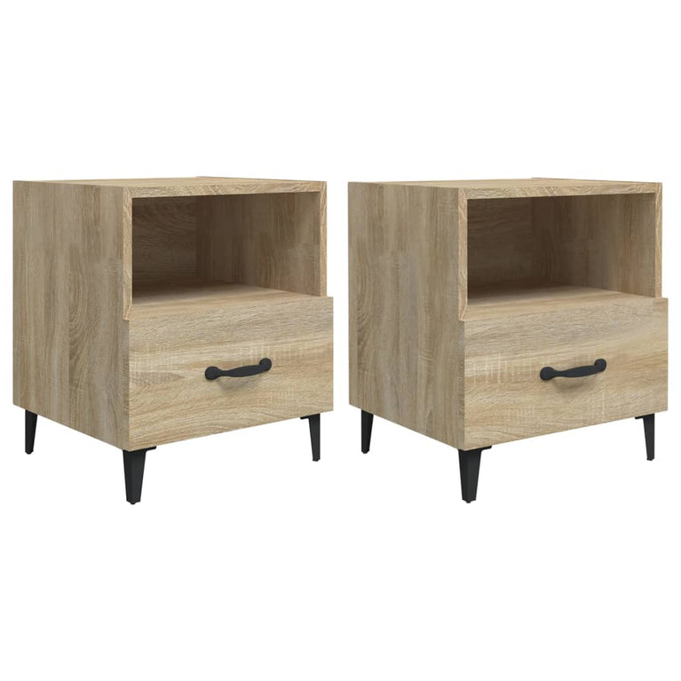 Nachtkastjes 2 st bewerkt hout sonoma eikenkleurig MeubelReus