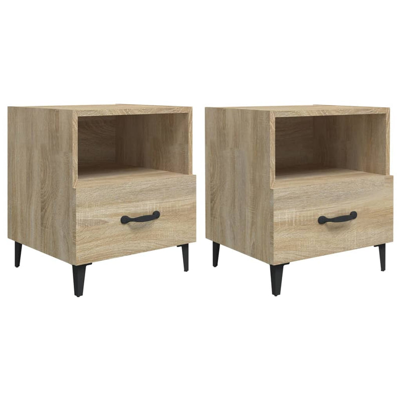 Nachtkastjes 2 st bewerkt hout sonoma eikenkleurig MeubelReus
