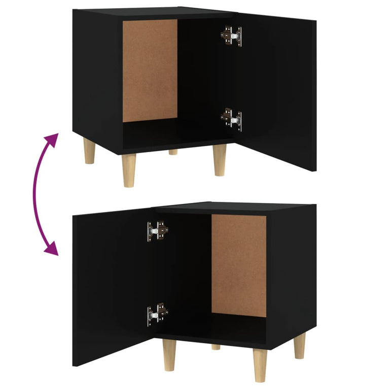 Nachtkastje bewerkt hout zwart MeubelReus