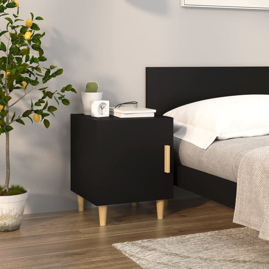 Nachtkastje bewerkt hout zwart MeubelReus