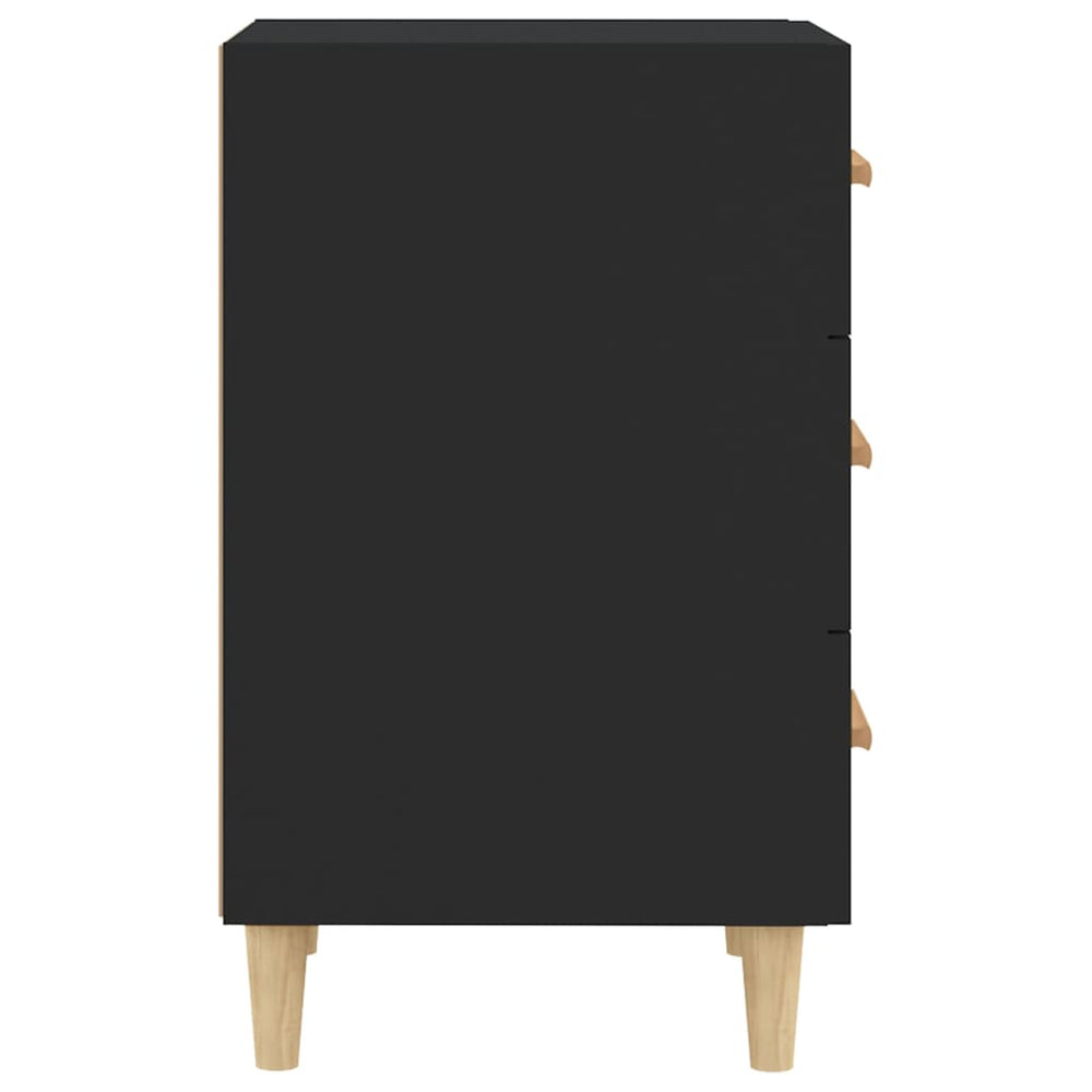 Nachtkastje 40x40x66 cm bewerkt hout zwart MeubelReus
