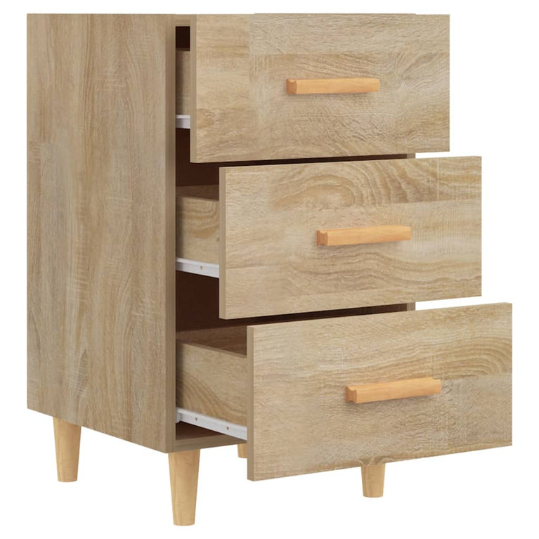 Nachtkastje 40x40x66 cm bewerkt hout sonoma eikenkleurig MeubelReus