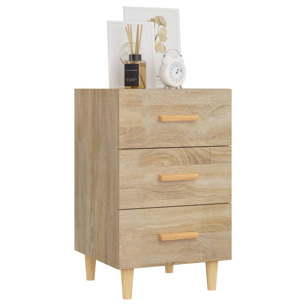 Nachtkastje 40x40x66 cm bewerkt hout sonoma eikenkleurig MeubelReus