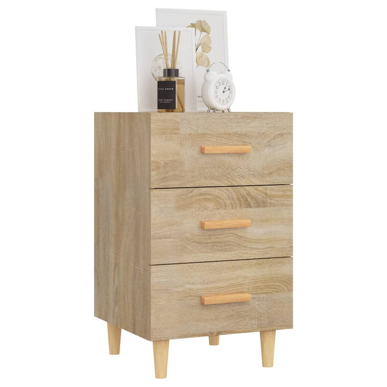 Nachtkastje 40x40x66 cm bewerkt hout sonoma eikenkleurig MeubelReus