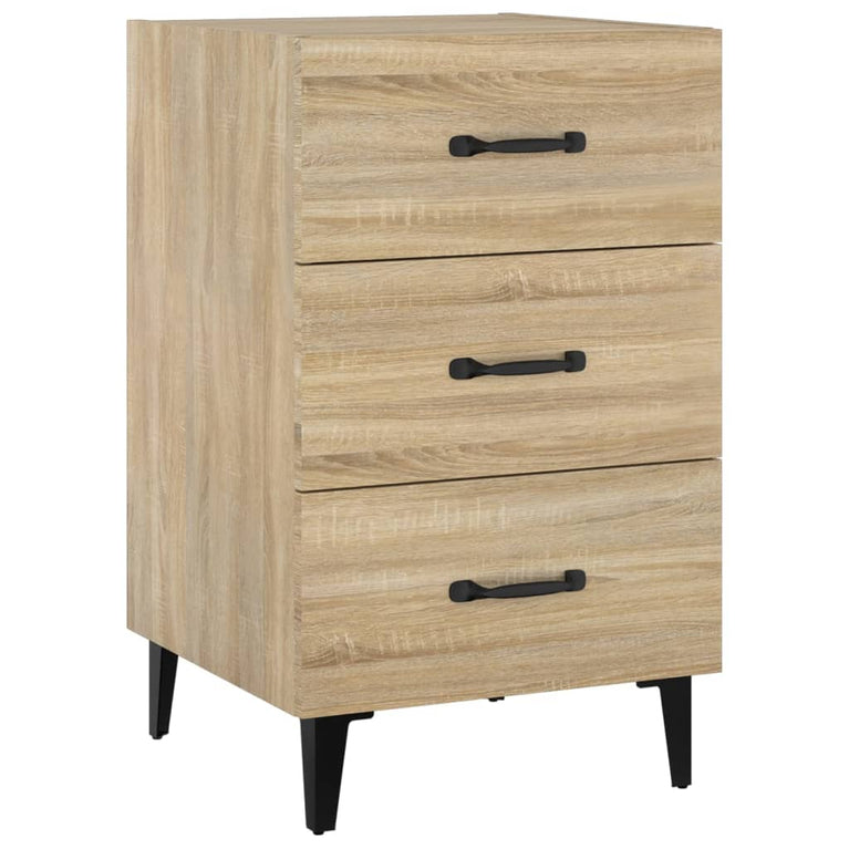 Nachtkastje 40x40x66 cm bewerkt hout sonoma eikenkleurig MeubelReus