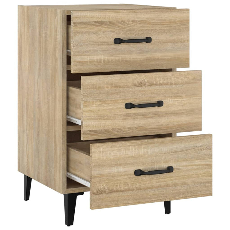 Nachtkastje 40x40x66 cm bewerkt hout sonoma eikenkleurig MeubelReus