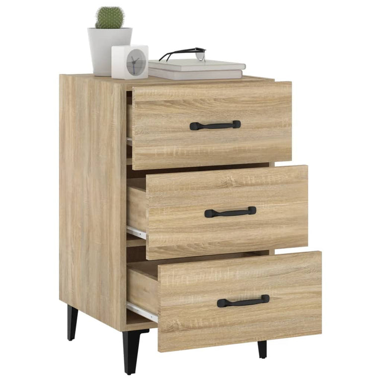 Nachtkastje 40x40x66 cm bewerkt hout sonoma eikenkleurig MeubelReus
