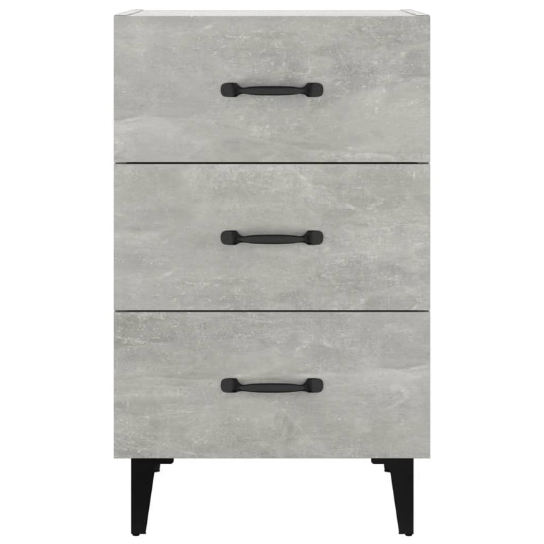 Nachtkastje 40x40x66 cm bewerkt hout betongrijs MeubelReus
