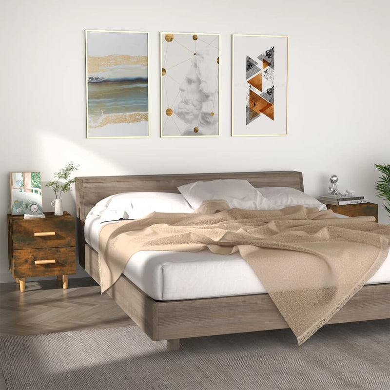 Nachtkastjes 2 st 40x35x47,5 cm gerookt eikenkleurig MeubelReus