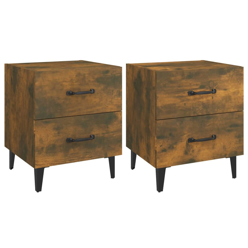 Nachtkastjes 2 st 40x35x47,5 cm gerookt eikenkleurig MeubelReus