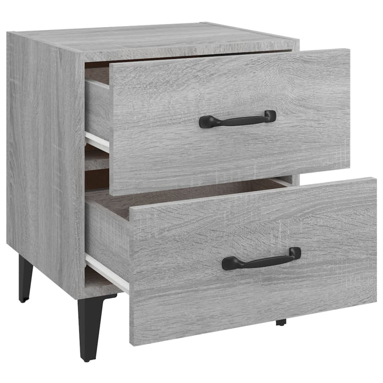 Nachtkastje 40x35x47,5 cm grijs sonoma eikenkleurig MeubelReus