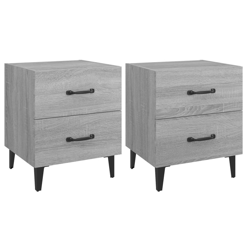 Nachtkastjes 2 st 40x35x47,5 cm grijs sonoma eikenkleurig MeubelReus