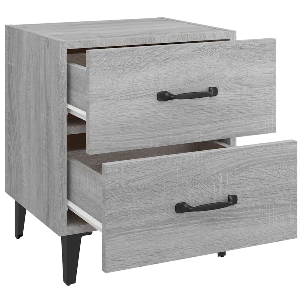 Nachtkastjes 2 st 40x35x47,5 cm grijs sonoma eikenkleurig MeubelReus