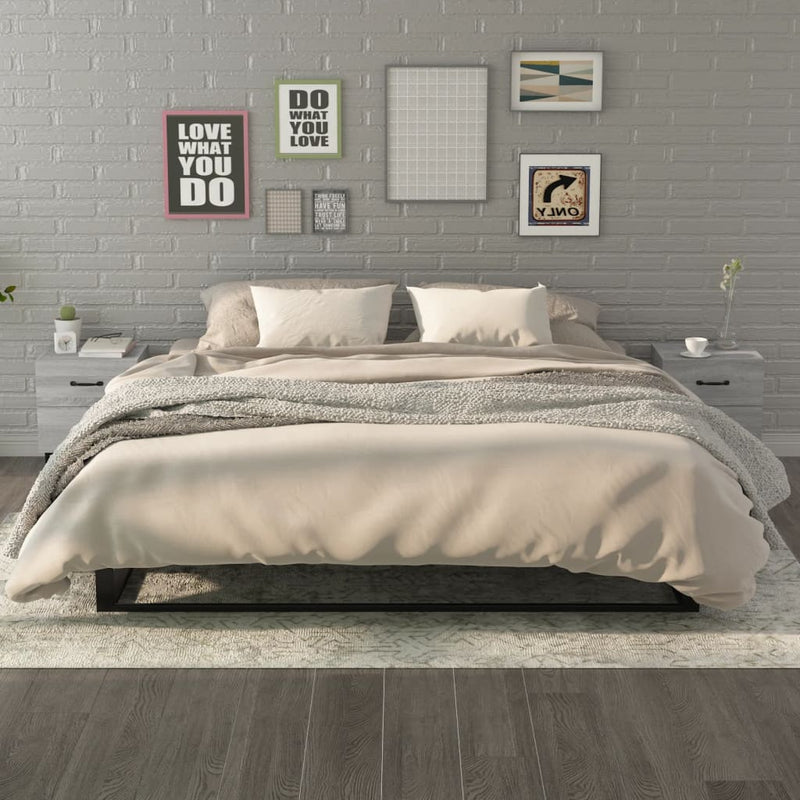 Nachtkastjes 2 st 40x35x47,5 cm grijs sonoma eikenkleurig MeubelReus