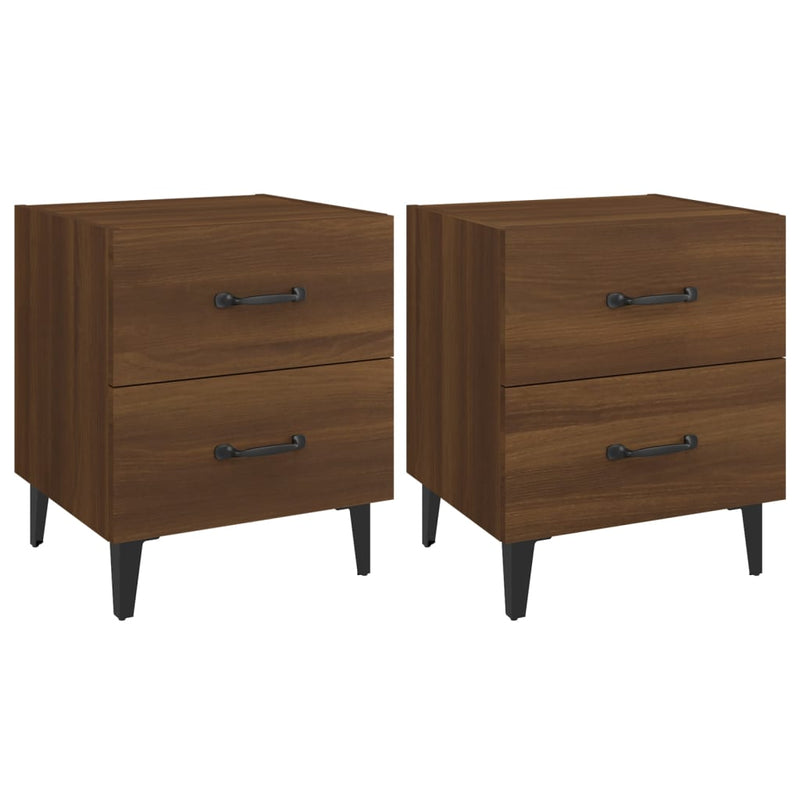 Nachtkastjes 2 st 40x35x47,5 cm bruineikenkleurig MeubelReus