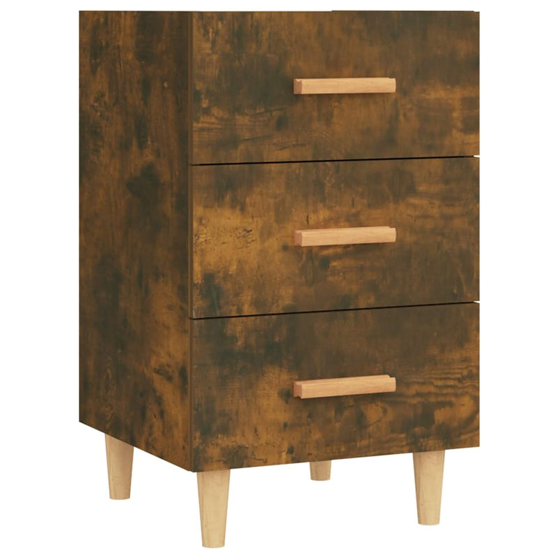 Nachtkastje 40x40x66 cm bewerkt hout gerookt eikenkleurig MeubelReus