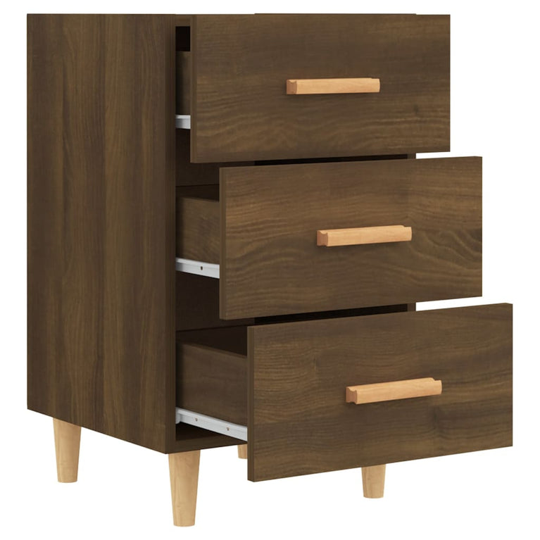 Nachtkastje 40x40x66 cm bewerkt hout bruin eikenkleur MeubelReus