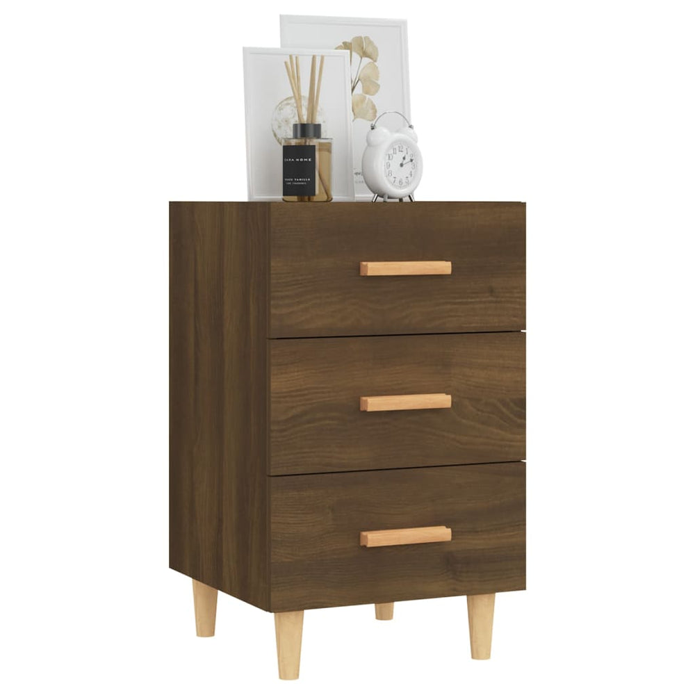 Nachtkastje 40x40x66 cm bewerkt hout bruin eikenkleur MeubelReus