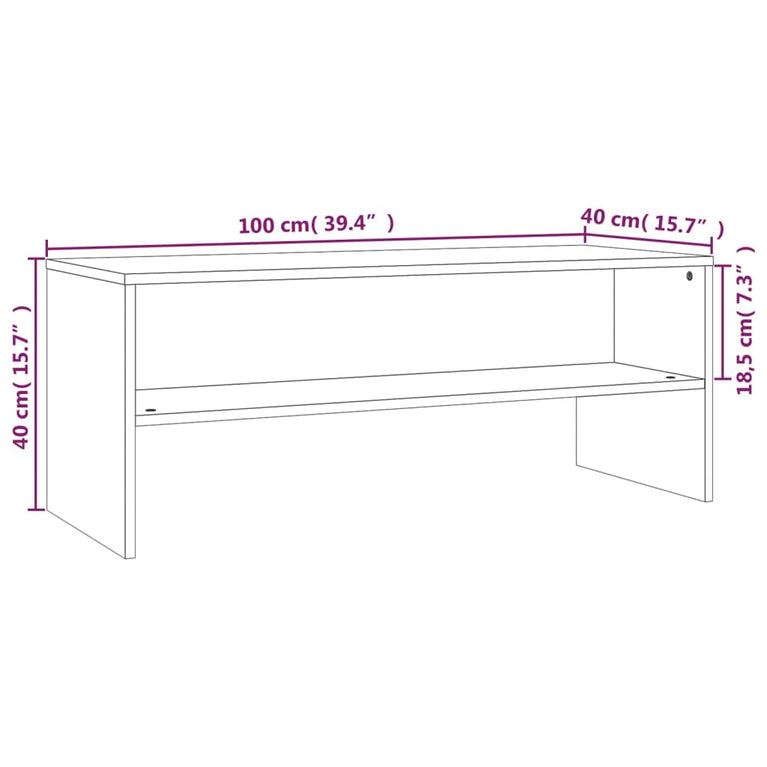 Tv-meubel 100x40x40 cm bewerkt hout grijs sonoma eikenkleurig MeubelReus
