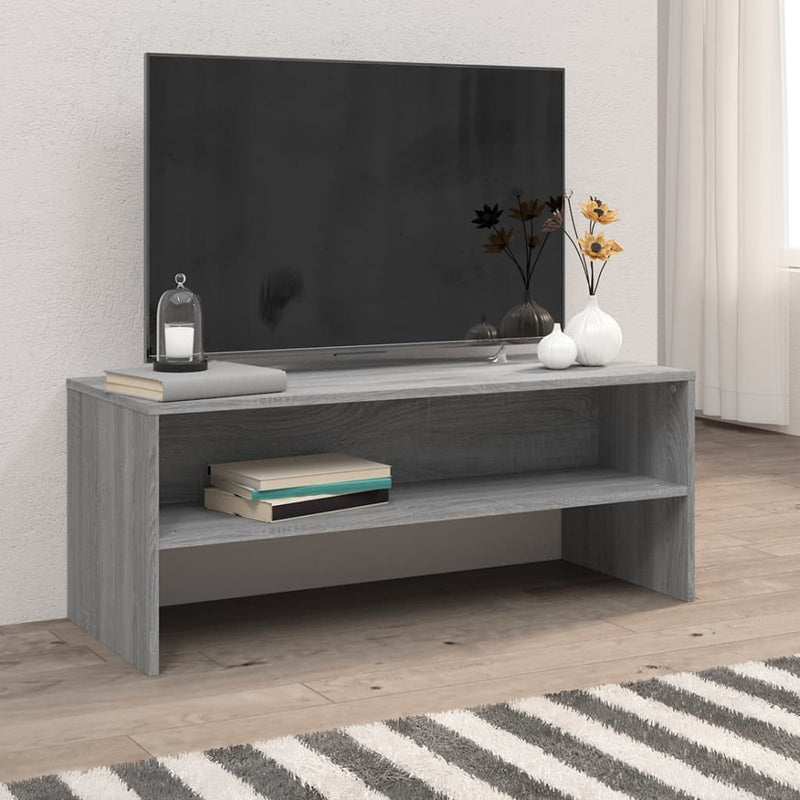 Tv-meubel 100x40x40 cm bewerkt hout grijs sonoma eikenkleurig MeubelReus