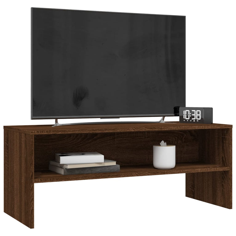 Tv-meubel 100x40x40 cm bewerkt hout bruin eikenkleur MeubelReus