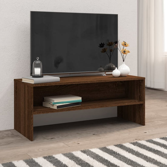 Tv-meubel 100x40x40 cm bewerkt hout bruin eikenkleur MeubelReus