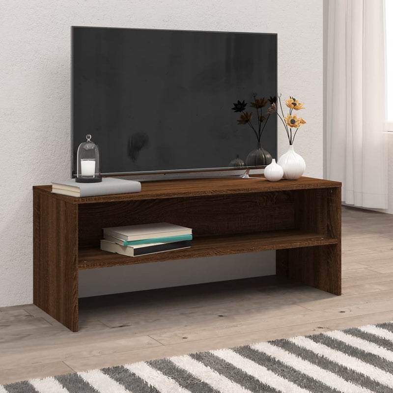 Tv-meubel 100x40x40 cm bewerkt hout bruin eikenkleur MeubelReus