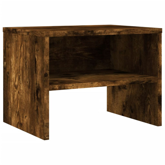 Nachtkastje 40x30x30 cm bewerkt hout gerookt eikenkleurig MeubelReus