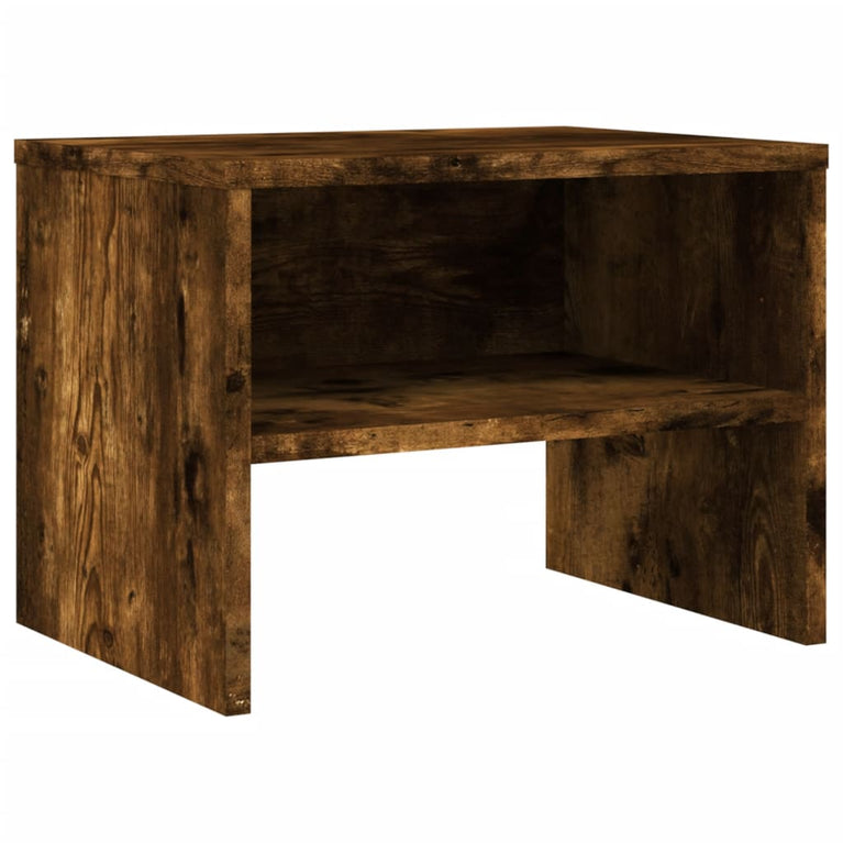Nachtkastje 40x30x30 cm bewerkt hout gerookt eikenkleurig MeubelReus