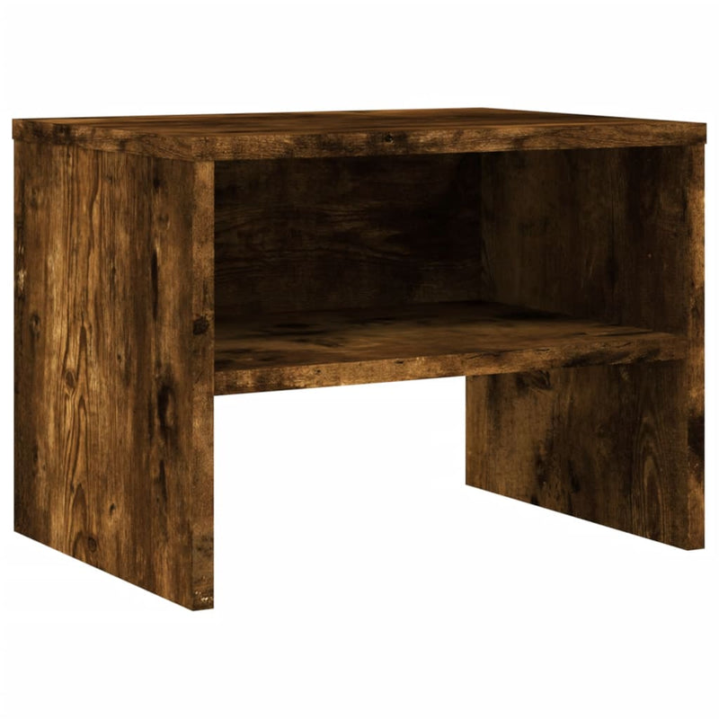 Nachtkastje 40x30x30 cm bewerkt hout gerookt eikenkleurig MeubelReus