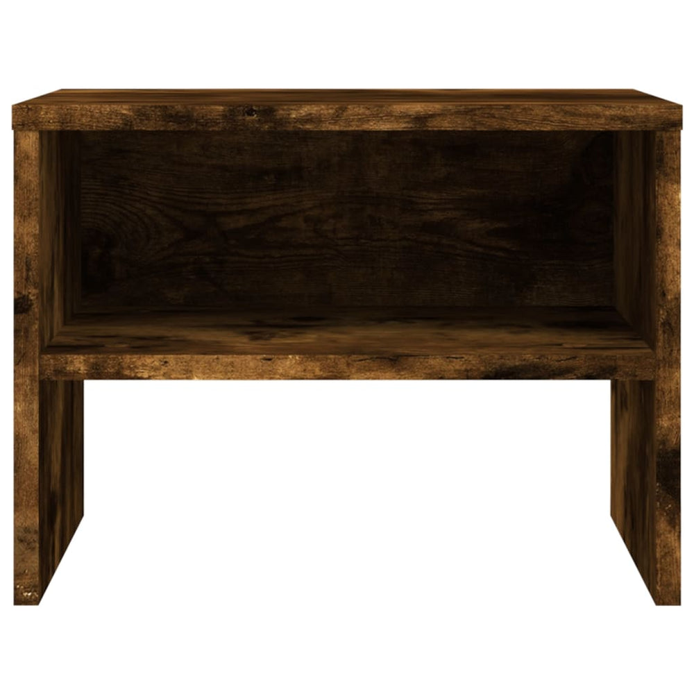 Nachtkastje 40x30x30 cm bewerkt hout gerookt eikenkleurig MeubelReus