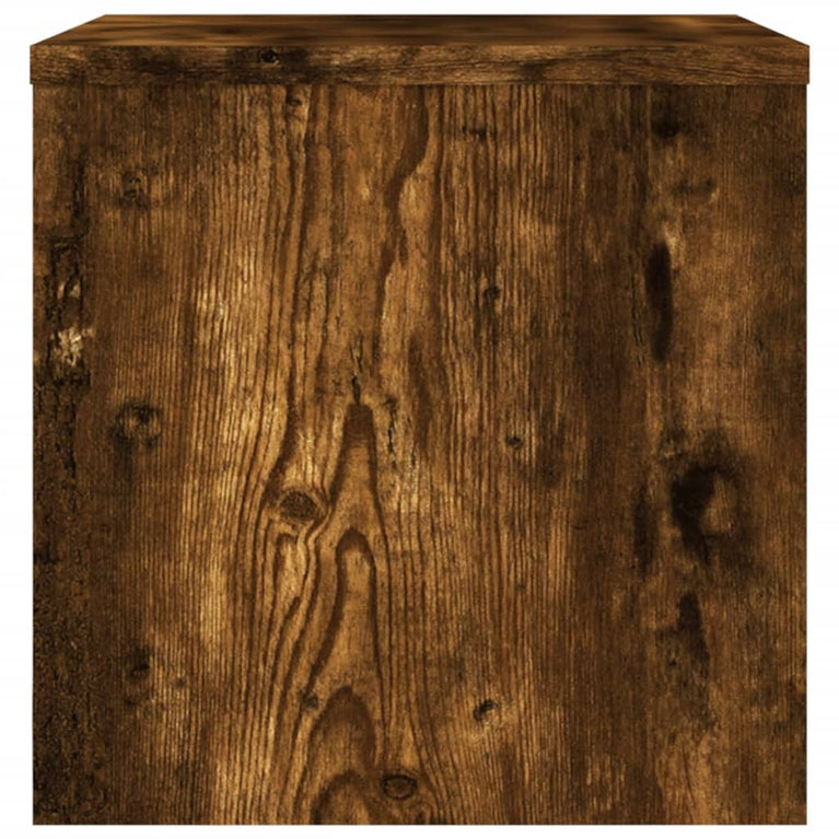 Nachtkastje 40x30x30 cm bewerkt hout gerookt eikenkleurig MeubelReus