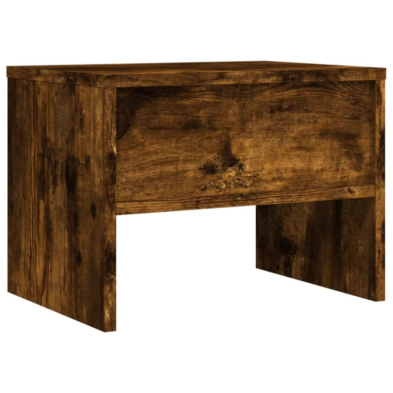 Nachtkastje 40x30x30 cm bewerkt hout gerookt eikenkleurig MeubelReus