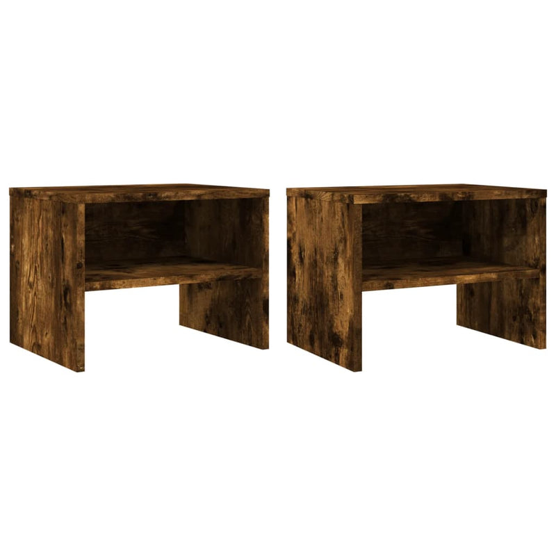 Nachtkastjes 2 st 40x30x30 cm bewerkt hout gerookt eikenkleurig MeubelReus