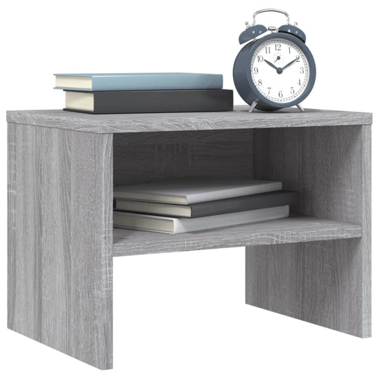 Nachtkastje 40x30x30 cm bewerkt hout grijs sonoma eikenkleurig MeubelReus