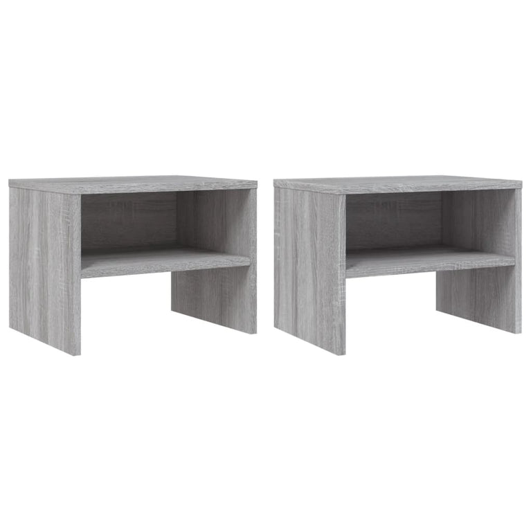 Nachtkastjes 2 st 40x30x30 cm bewerkt hout grijs sonoma eiken MeubelReus