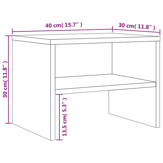 Nachtkastjes 2 st 40x30x30 cm bewerkt hout grijs sonoma eiken MeubelReus