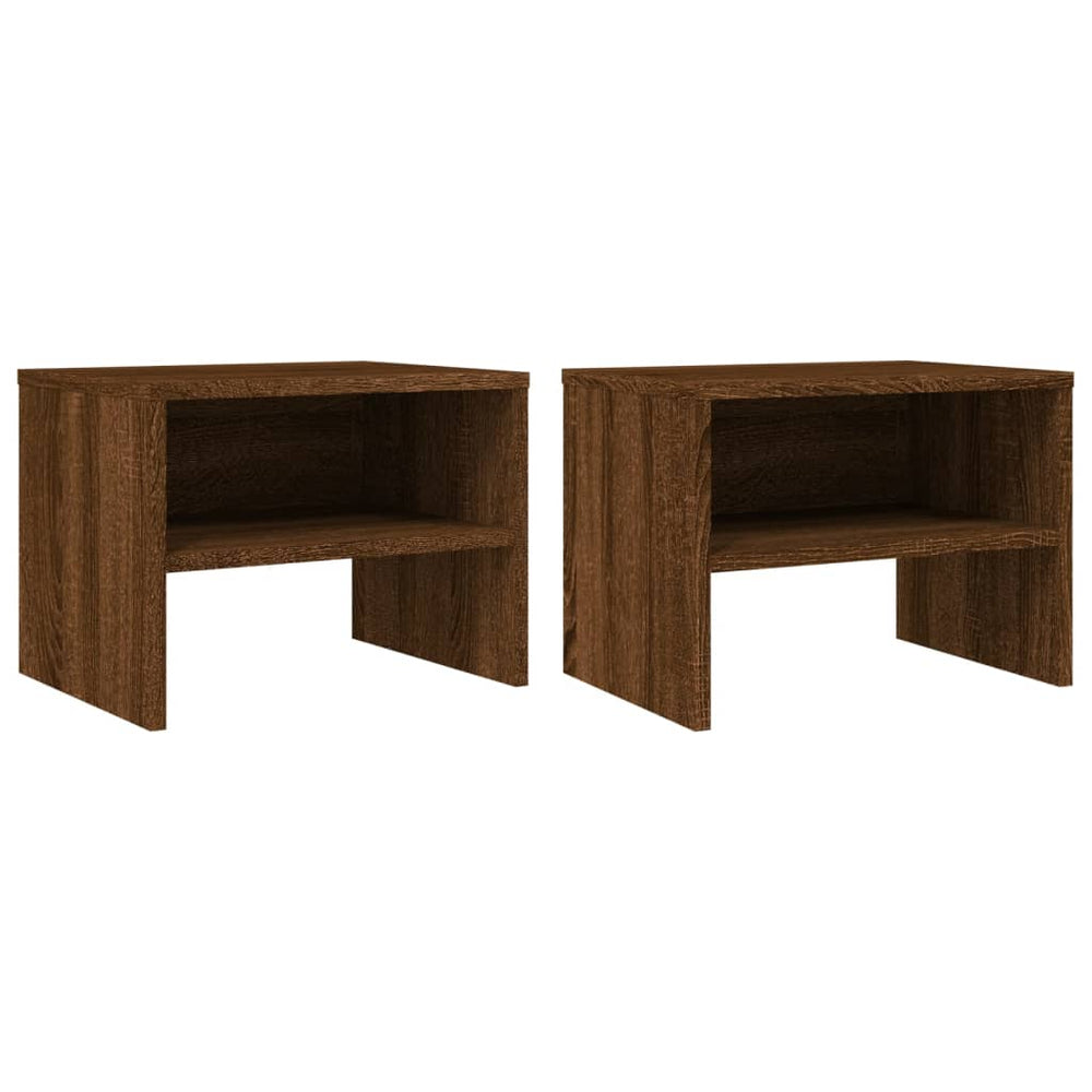 Nachtkastjes 2 st 40x30x30 cm bewerkt hout bruin eikenkleur MeubelReus